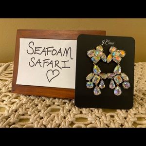 NWT JCrew Crystal Iridescent Statement Earrings
